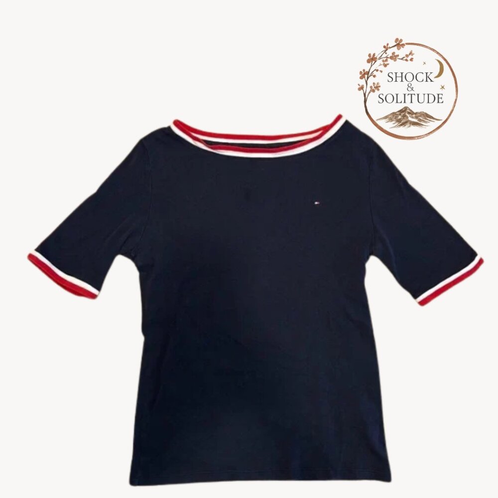 Tommy Hilfiger Stripped Collar Crewneck T-Shirt